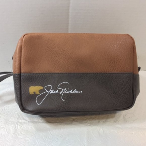 Jack Nicklaus Two-Tone Toiletry Shaving Dopp Bag Shaving Zip Bag Portable Travel - Picture 3 of 8